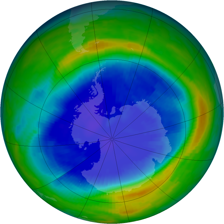 Antarctic ozone map for 07 September 1997